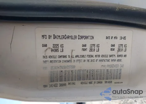 2006 Chrysler 300 from USA, damaged, VIN 2C3KA43R26H297580